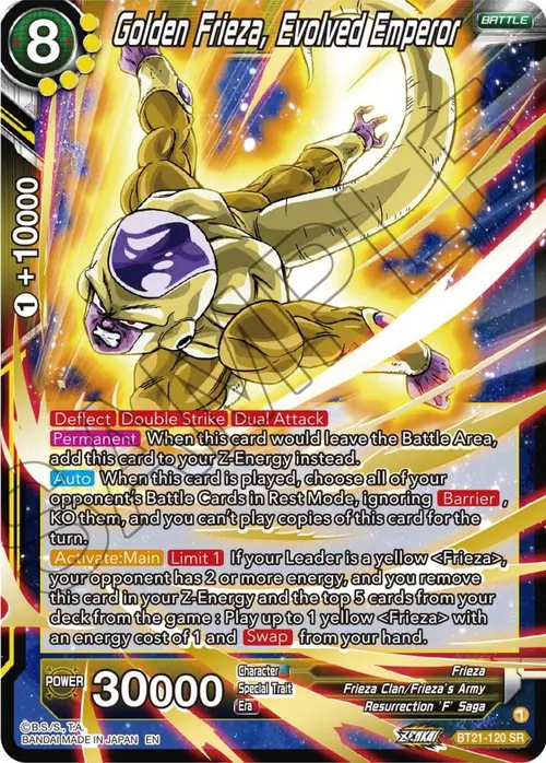 Golden Frieza, Evolved Emperor card art