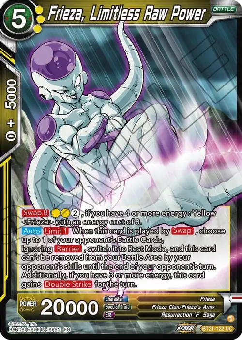 Frieza, Limitless Raw Power card art
