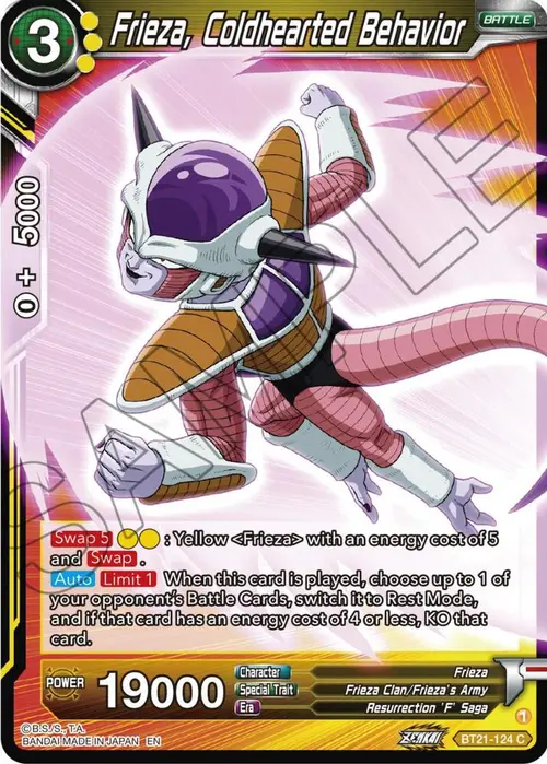 Frieza, Coldhearted Behavior card art