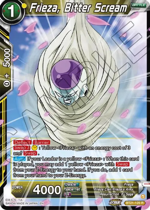 Frieza, Bitter Scream card art