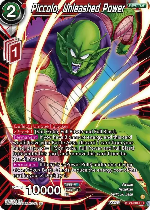 Piccolo, Unleashed Power card art