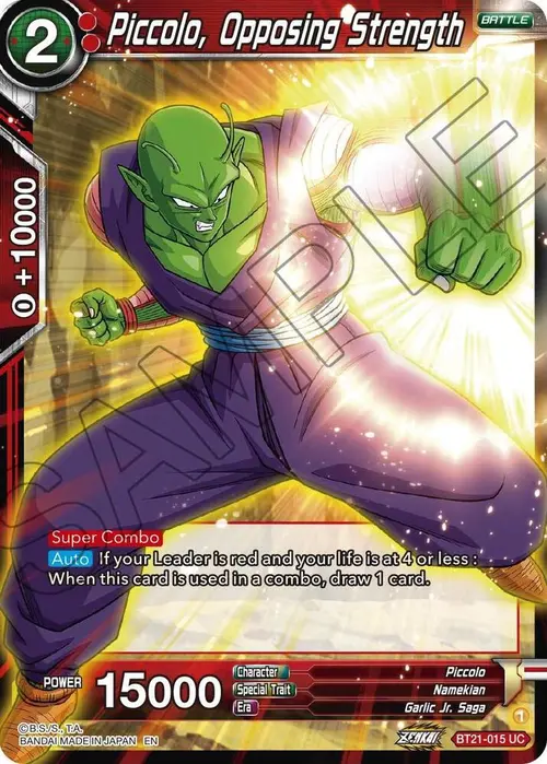 Piccolo, Opposing Strength card art