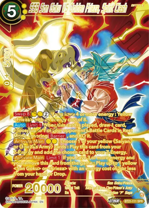 SSB Son Goku VS Golden Frieza, Spirit Clash (SPR) card art