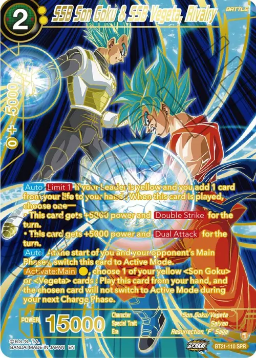 SSB Son Goku & SSB Vegeta, Rivalry (SPR) card art