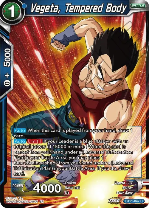 Vegeta, Tempered Body card art