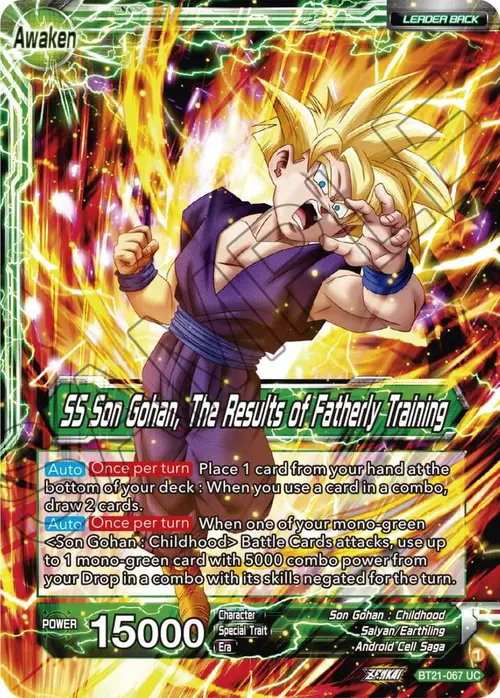 Son Gohan // SS Son Gohan, The Results of Fatherly Training card art