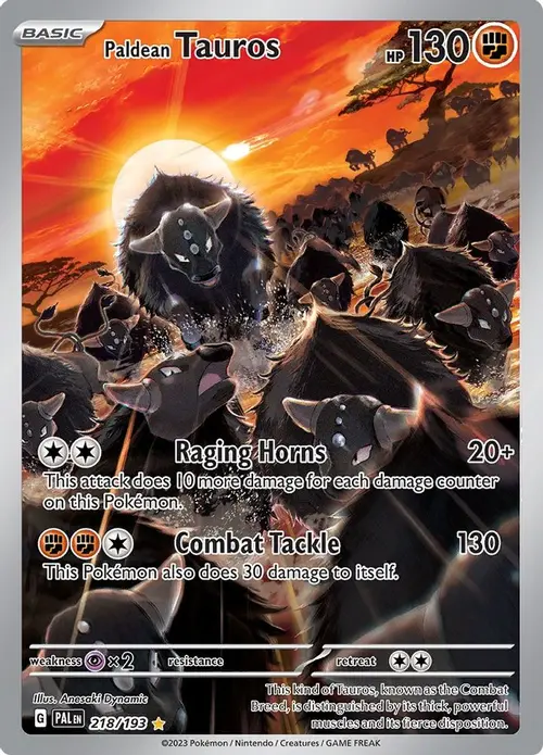 Paldean Tauros - 218/193 card art
