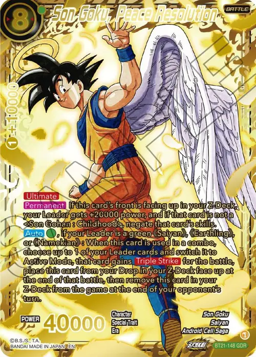 Son Goku, Peace Resolution (God Rare) card art