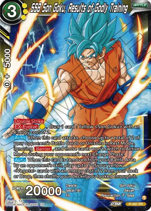 SSB Son Goku, Results of Godly Training card art