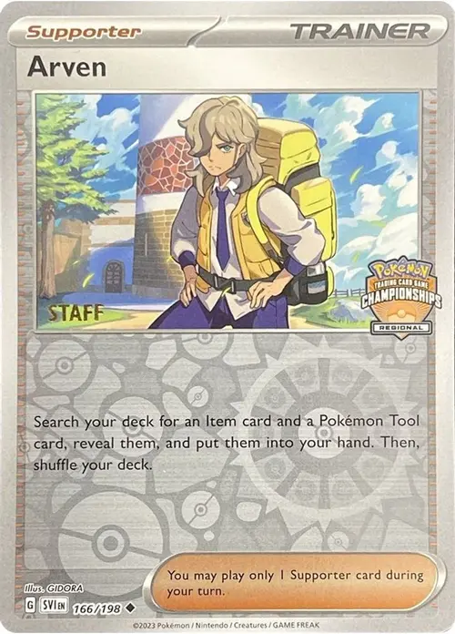 Arven - 166/198 (Regional Championships) [Staff] card art
