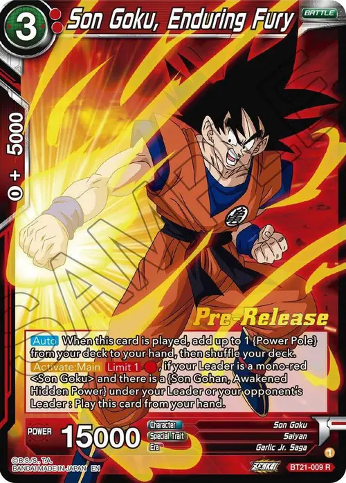 Son Goku, Enduring Fury card art