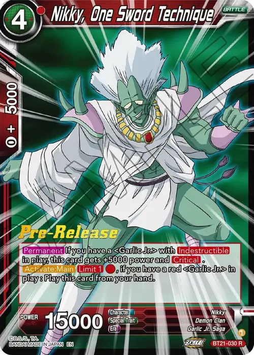 Nikky, One Sword Technique card art