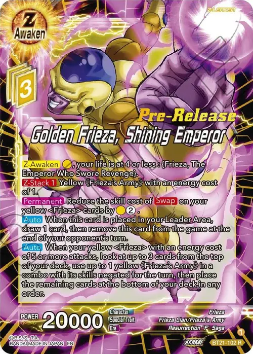 Golden Frieza, Shining Emperor card art