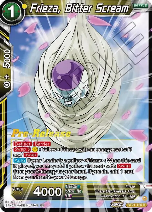 Frieza, Bitter Scream card art