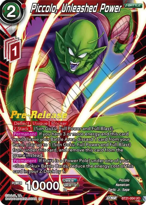 Piccolo, Unleashed Power card art