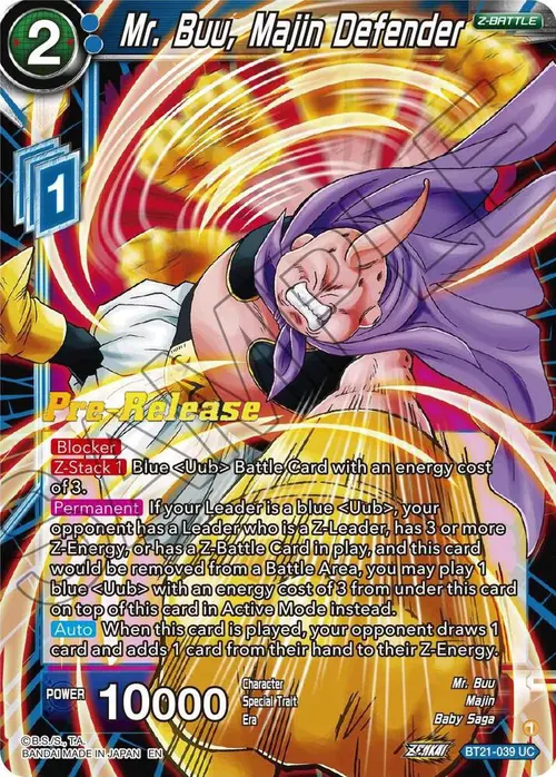 Mr. Buu, Majin Defender card art