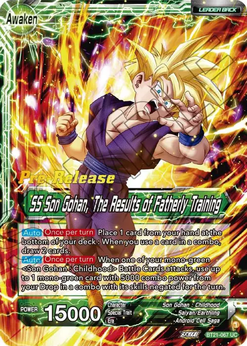Son Gohan // SS Son Gohan, The Results of Fatherly Training card art