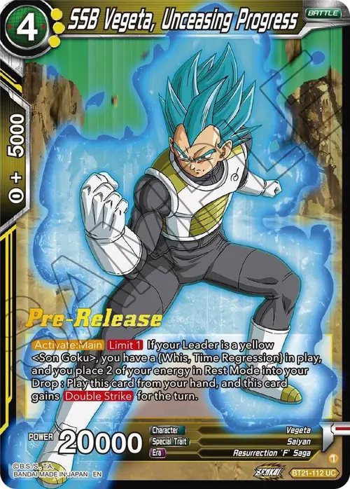 SSB Vegeta, Unceasing Progress card art