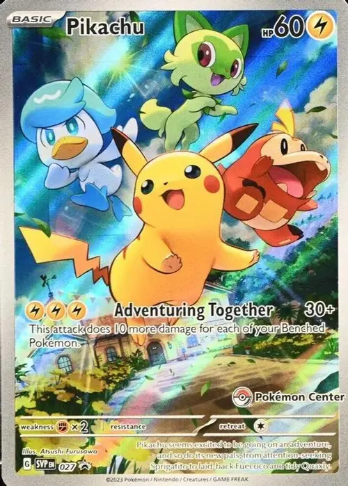 Pikachu - 027 (Pokemon Center Exclusive) card art