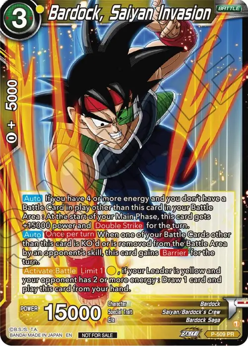 Bardock, Saiyan Invasion (Zenkai Series Tournament Pack Vol.4) card art