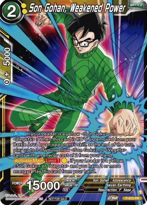 Son Gohan, Weakened Power (Zenkai Series Tournament Pack Vol.4) card art