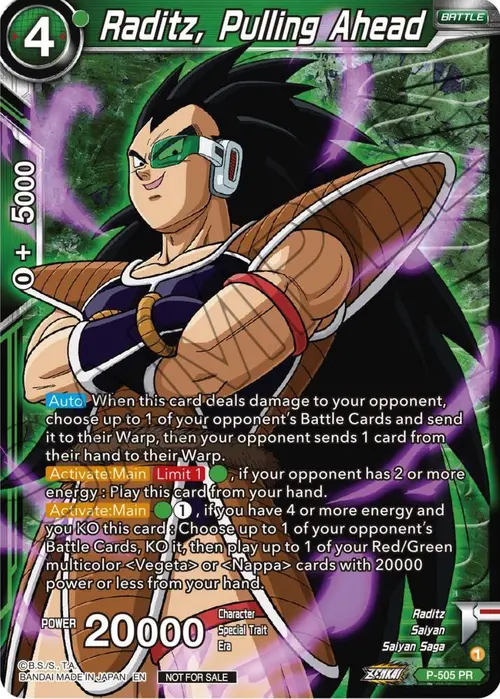 Raditz, Pulling Ahead (Zenkai Series Tournament Pack Vol.4 Winner) card art