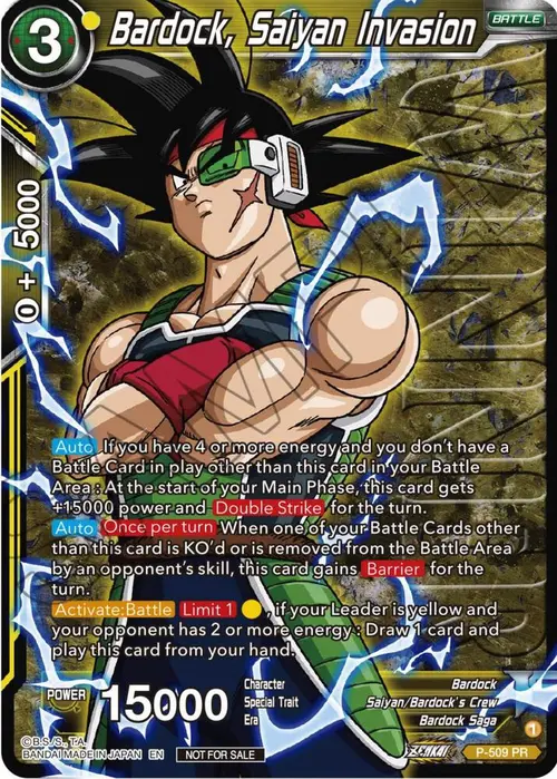 Bardock, Saiyan Invasion (Zenkai Series Tournament Pack Vol.4 Winner) card art
