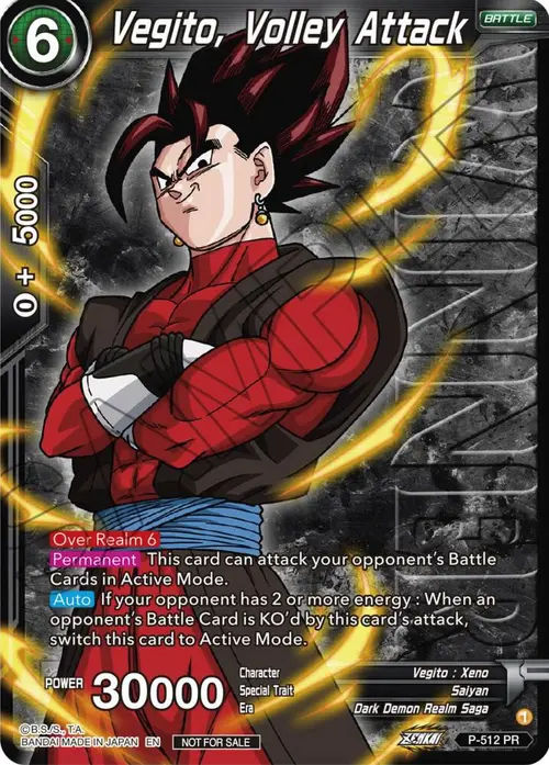 Vegito, Volley Attack (Zenkai Series Tournament Pack Vol.4 Winner) card art
