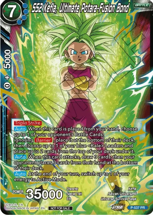 SS2 Kefla, Ultimate Potara-Fusion Bond (Championship Selection Pack 2023 Vol.2) (Gold-Stamped Silver Foil) card art
