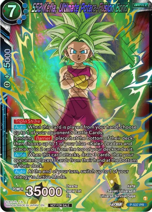 SS2 Kefla, Ultimate Potara-Fusion Bond (Championship Selection Pack 2023 Vol.2) (Gold-Stamped Shatterfoil) card art