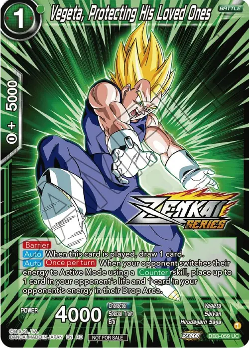 Vegeta, Protecting His Loved Ones (Event Pack 12) card art