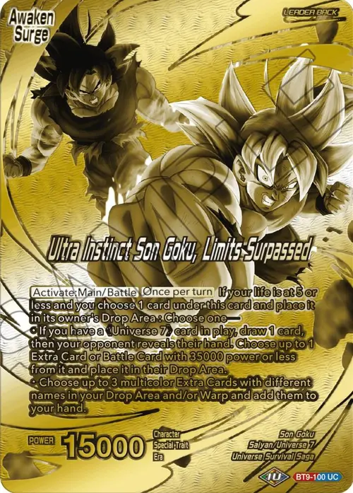 Son Goku // Ultra Instinct Son Goku, Limits Surpassed (Championship 2023 Golden Card Vol.2, Version 1) card art