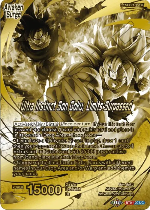 Son Goku // Ultra Instinct Son Goku, Limits Surpassed (Championship 2023 Golden Card Vol.2, Version 2) card art