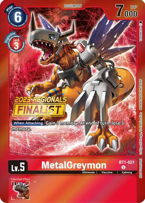 MetalGreymon - BT1-021 (2023 Regionals Finalist) card art