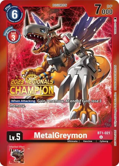 MetalGreymon - BT1-021 (2023 Regionals Champion) card art
