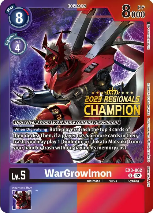 WarGrowlmon (2023 Regionals Champion) card art