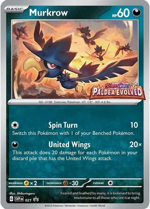 Murkrow - 021 (Prerelease) card art