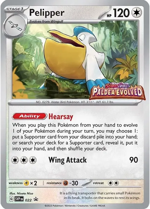 Pelipper - 022 (Prerelease) card art