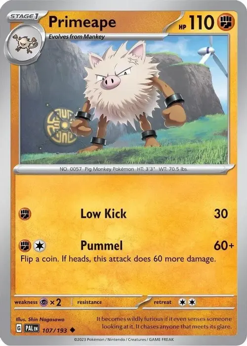 Primeape - 107/193 (Cosmos Holo) card art