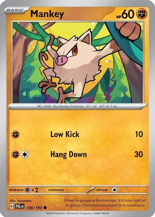 Mankey - 106/193 (Cosmos Holo) card art