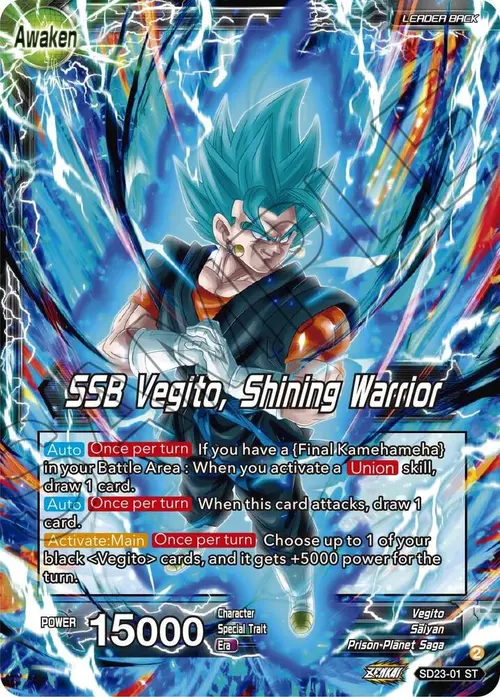 Son Goku & Vegeta // SSB Vegito, Shining Warrior card art