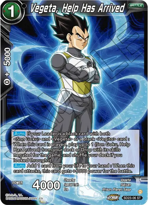 Vegeta, Help Has Arrived card art