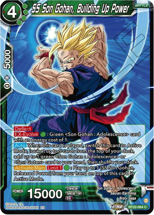 SS Son Gohan, Building Up Power card art