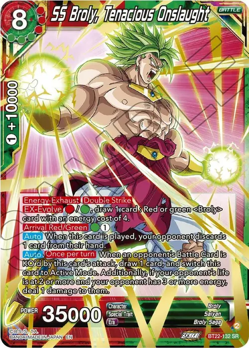 SS Broly, Tenacious Onslaught card art