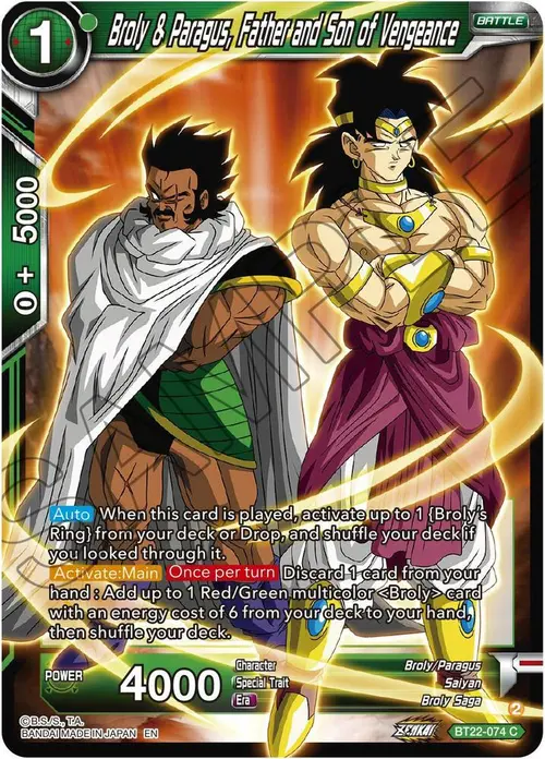 Broly & Paragus, Father and Son of Vengeance card art
