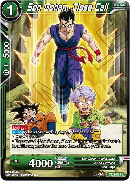 Son Gohan, Close Call card art