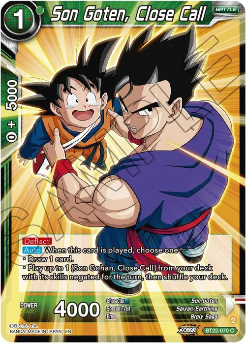 Son Goten, Close Call card art