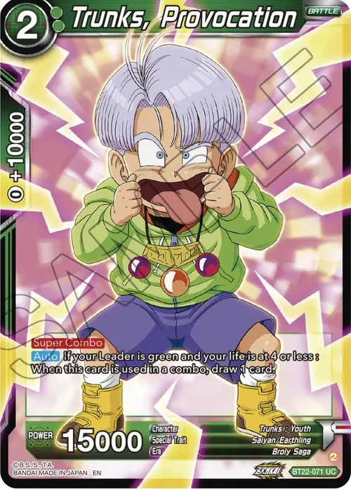 Trunks, Provocation card art