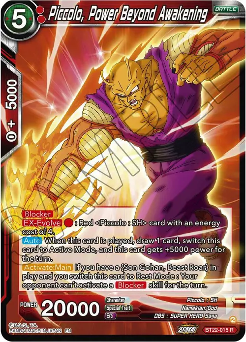 Piccolo, Power Beyond Awakening card art