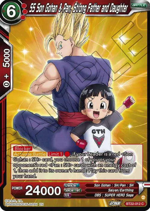 SS Son Gohan & Pan, Strong Father and Daughter card art